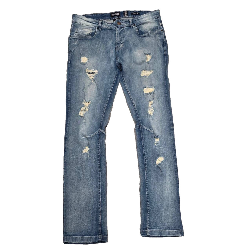 TRACK 23 Skinny Fit Men's Y2K Jeans 36x32 Blue A004251